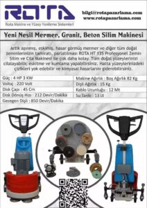 rota ht 135 silim cilalama ve parlatma makinasi