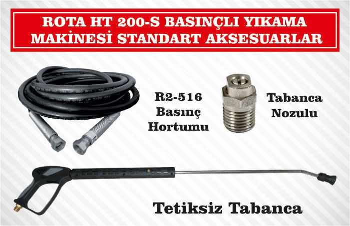 rota ht200s sicak soguk yikama makinesi standart aksesuarlar - Sıcak Soğuk Basınçlı Yıkama Makinesi