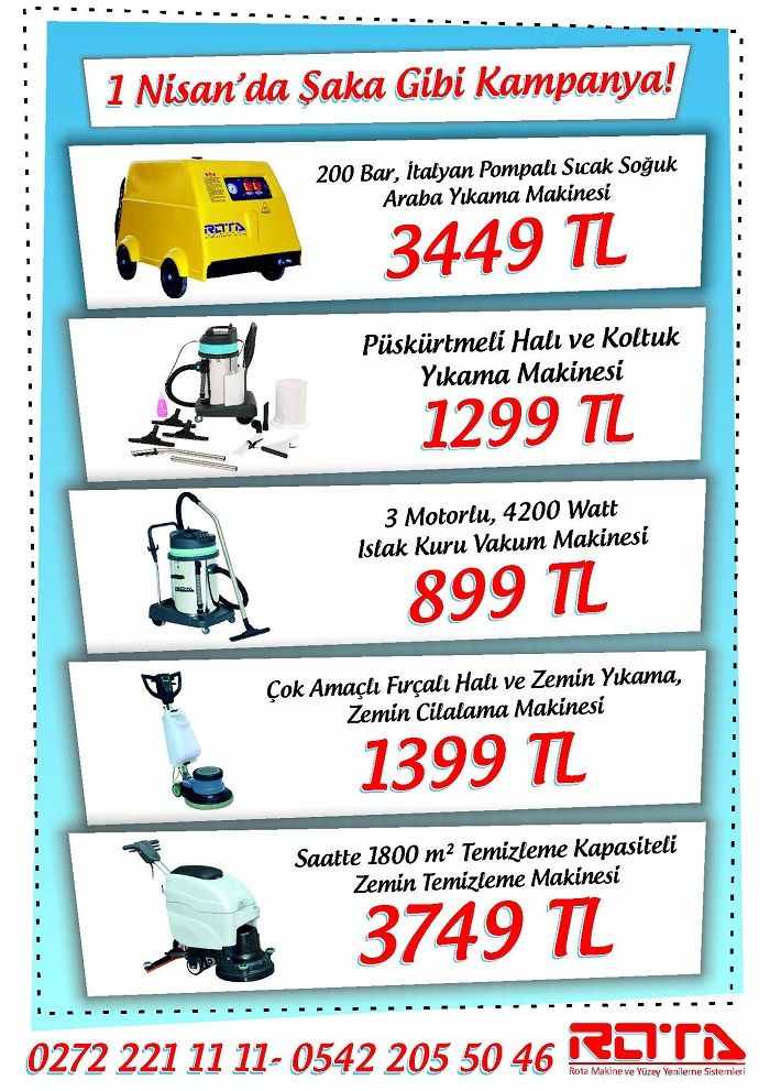 1 nisan saka gibi kampanya rota temizlik makineleri - 1 Nisan'da Şaka Gibi Kampanya !